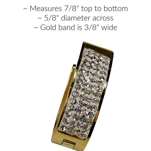 Gold Plated Stainless Steel Large Oval Huggies Earrings - Picture 2 of 3